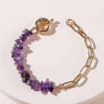 Amethyst Rough Stone Chain Bracelet
