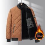 Men's Fashion Rhombic Cotton Baseball Jacket