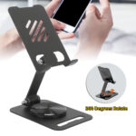 360° Rotatable Metal Desk Phone & Tablet Stand