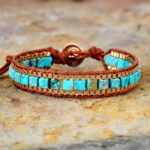 Fashion Hand-Woven Leather Bracelet with Imperial Stone