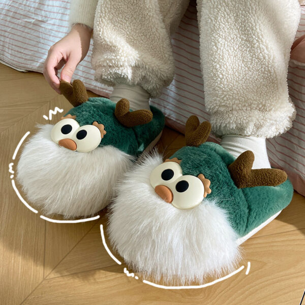 Cute Cartoon Christmas Deer Winter Slippers