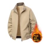 Warm Fleece-Lined Stand-Collar Jacket