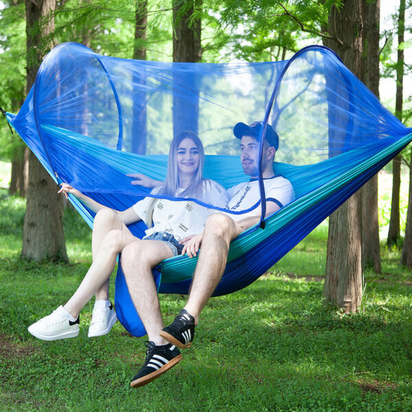Automatic Quick-Open Hammock with Mosquito Net